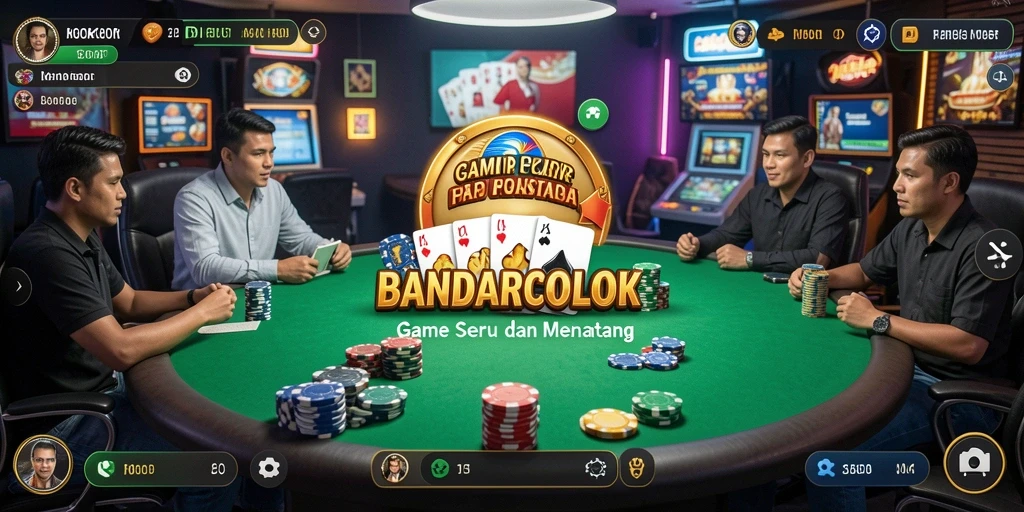 Tampilan gameplay poker yang seru dan interaktif.