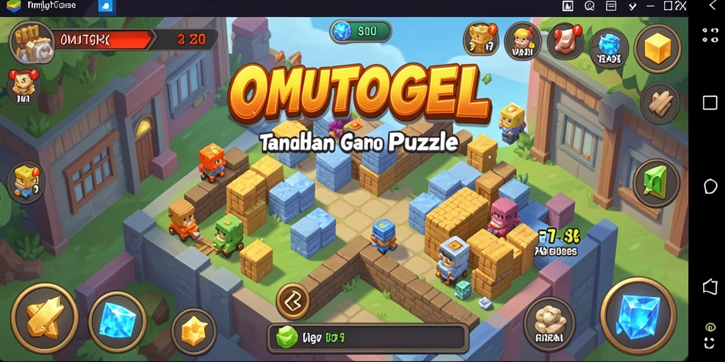 Screenshot gameplay OMUTOGEL menampilkan keseruan tingkat puzzle.