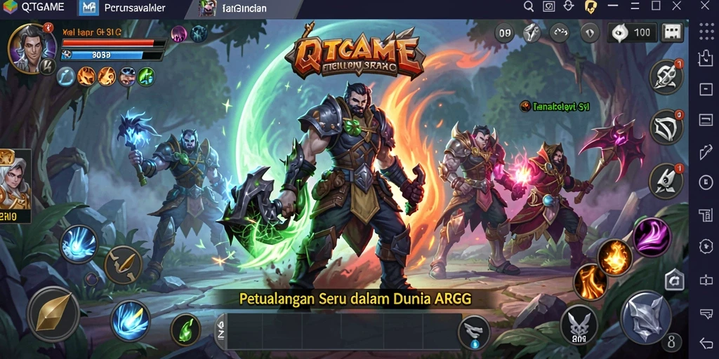 Gameplay seru dalam QTGAME yang penuh aksi.