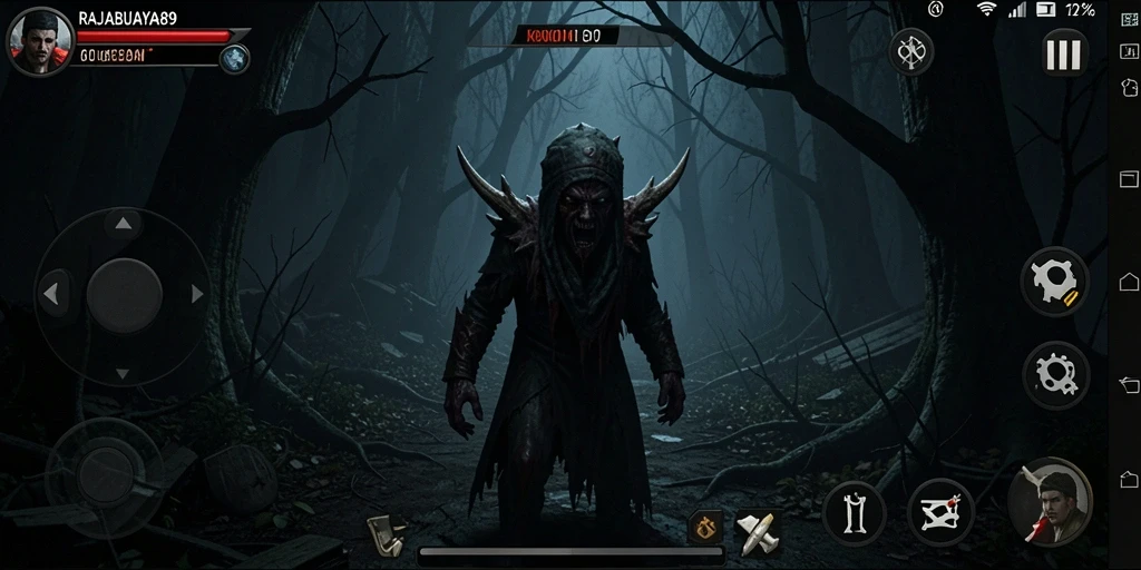 Screenshot menampilkan gameplay menegangkan dari RAJABUAYA89.