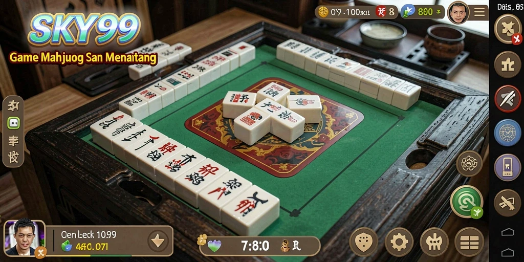 Tampilan gameplay seru dari SKY99 yang berfokus pada Mahjong.