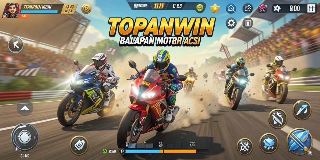 Gameplay seru balapan motor di TOPANWIN.